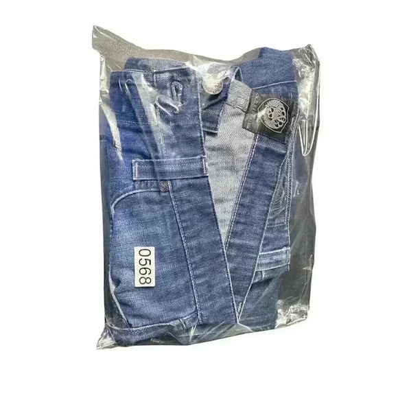 Rock and Republic Taylor Button Fly Jeans 38x28 Bootcut Blue Embroidered Wings - Picture 12 of 12